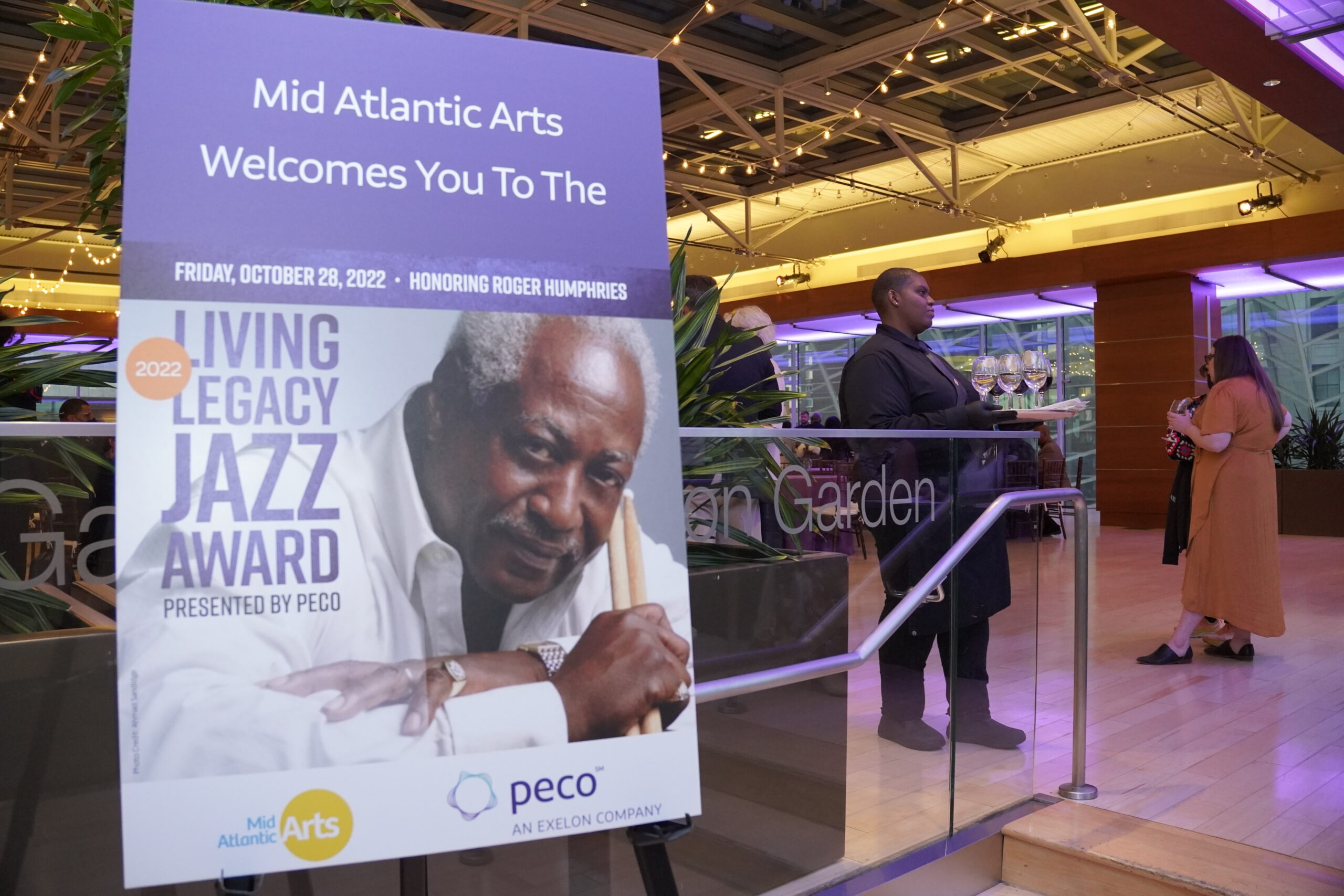 Color photo of the welcome signage at the 2022 Living Legacy Jazz Award event.