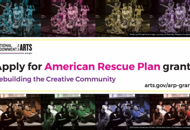 Social media tile for the NEA's American Rescue Plan Program.