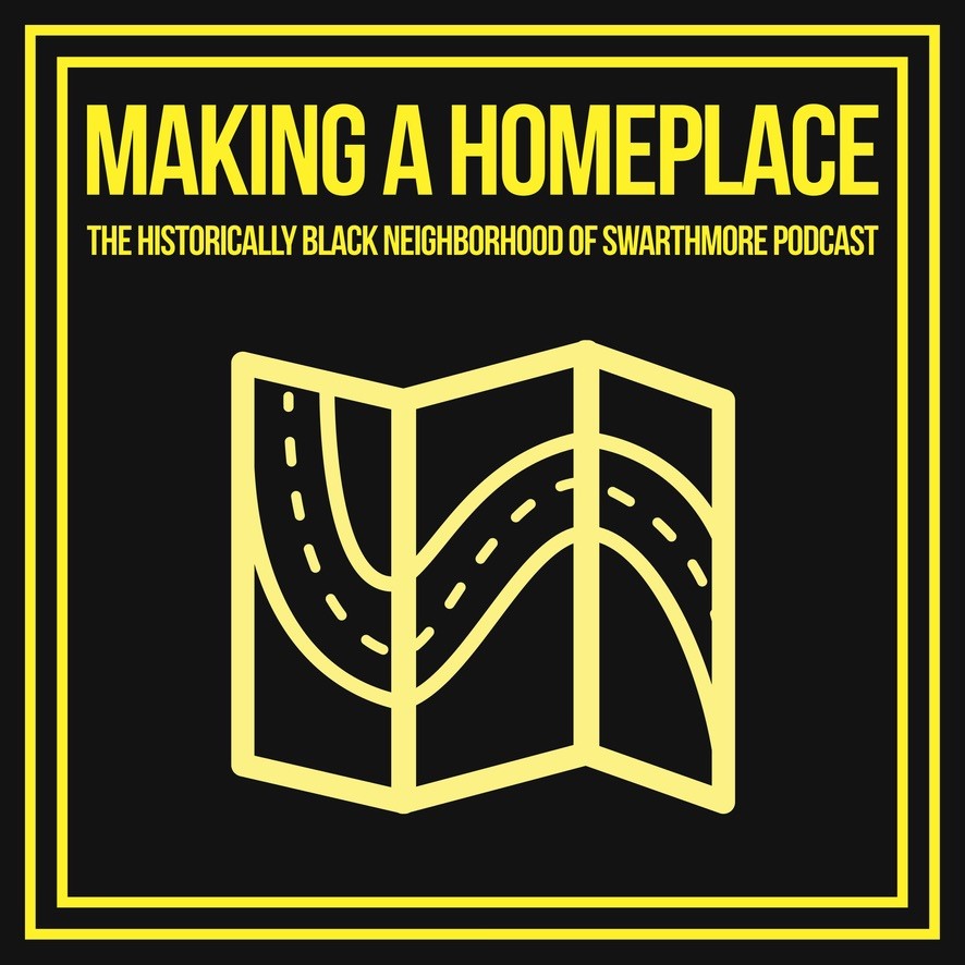Black and yellow Making a Homeplace Podcast Party Logo.