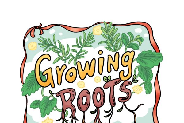 Graphic novel cover Growing Roots.