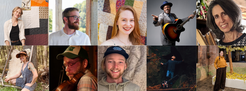 A collage of 10 artists stacked five over five.